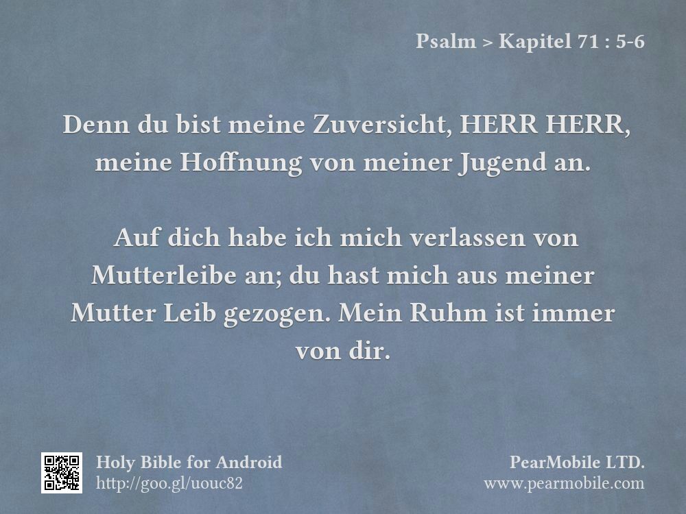 Psalm, Kapitel 71:5-6